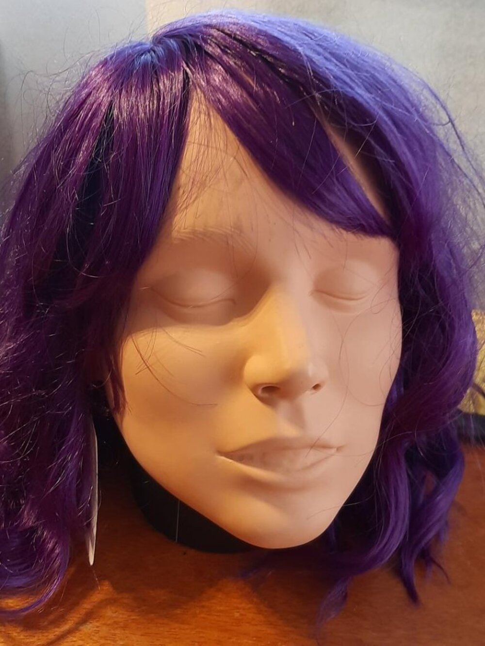NEW ! Women 14 Inch Wig Curly Dark Purple